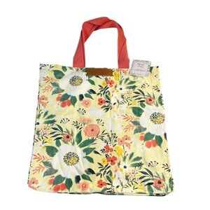 NEW Laura Ashley CANVAS FLORAL REUSABLE TOTE BAG